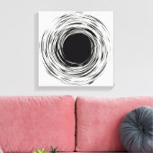 Black Hole abstract black and white design Canvas Print (Insitu(LivingRoom))