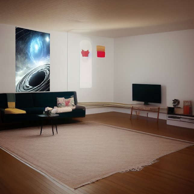 Black hole and blue gas cloud | AI Art Poster (Creator Uploaded)