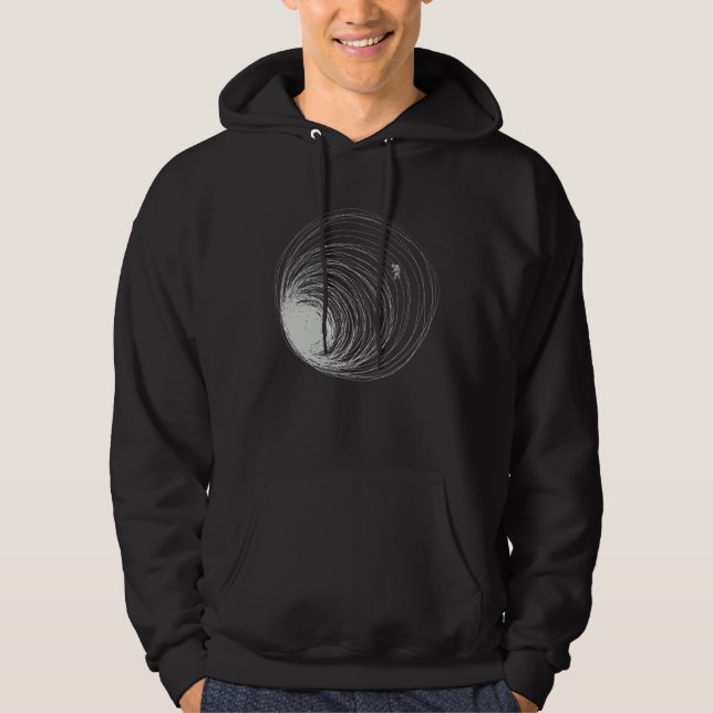 Black Hole Astronaut Lost Space Illustration Unive Hoodie (Front)