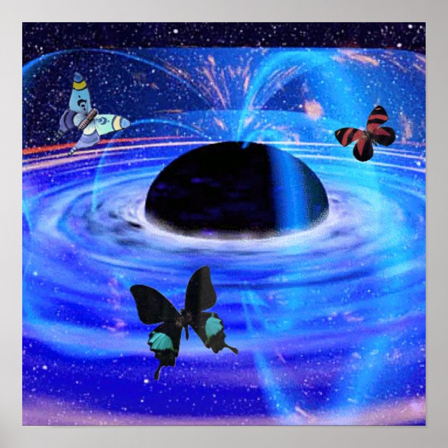 Black Hole & Butterflies Poster (Front)