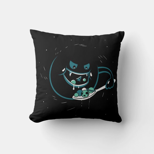 Black Hole Devours Throw Pillow (Front)