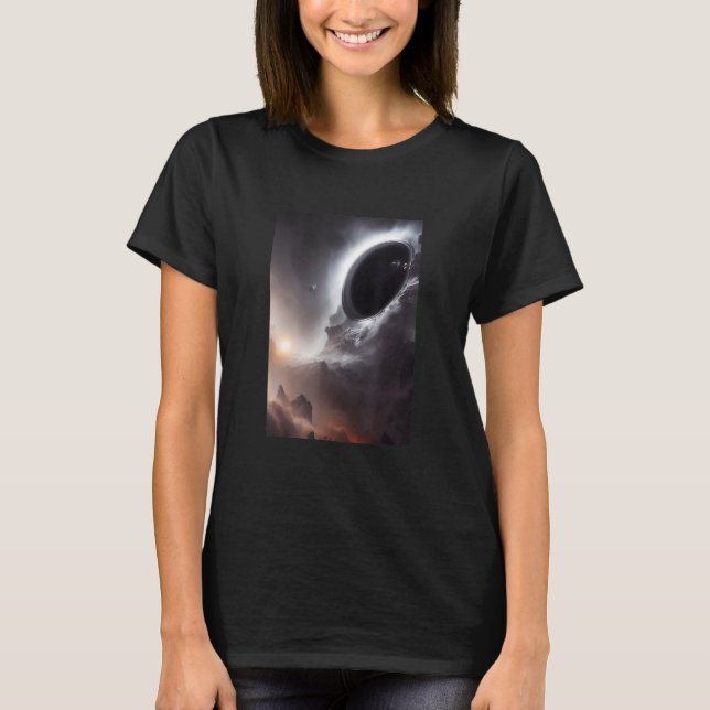 Black Hole In A Galaxy Universe Space Science T-Shirt (Front)