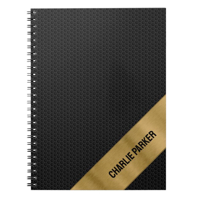 Black Hole Metal Gold Background Notebook (Front)