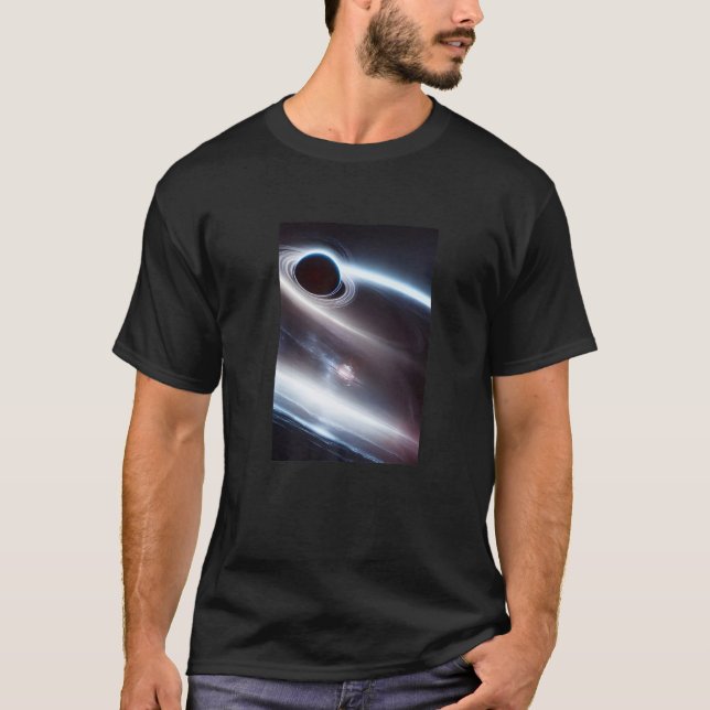 Black Hole Outer Space Galaxy Premium T-Shirt (Front)