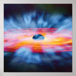 Black Hole Outflows - Colourful Artist Concept Poster