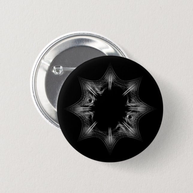 Black Hole Snowflake 2 Inch Round Button (Front & Back)