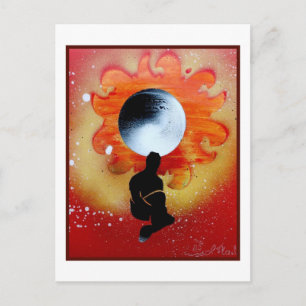 Black Hole Sun Behind Shadow Man Postcard