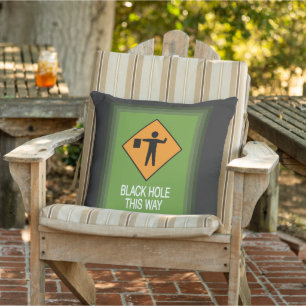 Black Hole This Way Zoom Frame Throw Pillow