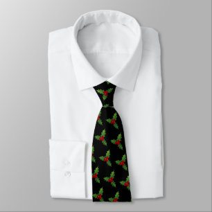 Black Holly Motif Tie