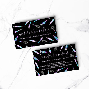 Black Hologram Bakery Homemade Chef Patisserie Business Card