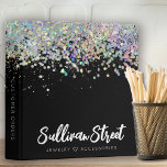 Black Holographic Glitter Binder<br><div class="desc">Every business owner needs a binder for organizing customer orders and receipts. Brand your jewellery business with this trendy holographic glitter design that can be personalized with your business name in a hand-lettered font.</div>