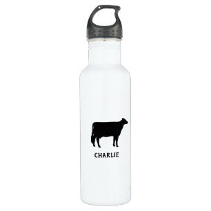 Black Holstein Cow Silhouette Personalized 710 Ml Water Bottle