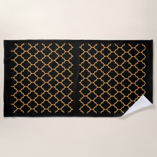 Black Honeycomb Beach Towel