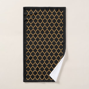 Black Honeycomb Hand Towel
