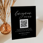 Black Honeymoon Wish QR Code Sign<br><div class="desc">Say "I do" to a modern wedding! Planning a wedding? You'll need modern calligraphy wedding day signs, wedding table decorations, and minimalist Calligraphy WeddingRustic Honeymoon Fund QR Wishing Well Sign. We offer modern calligraphy styles for all your needs. Order on Zazzle and I'll help you create your personalized design on...</div>