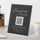 Black Honeymoon Wish QR Code Sign