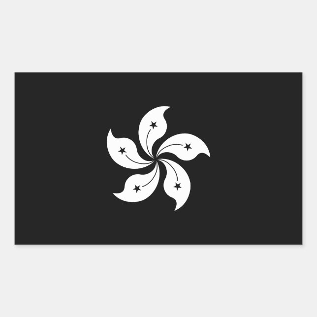 Black Hong Kong Orchid Flower Regional Flag Sticker (Front)