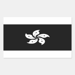 Black Hong Kong Orchid Flower Regional Flag Sticker