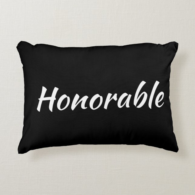 Black Honorable Affirmation Accent Pillow (Front)