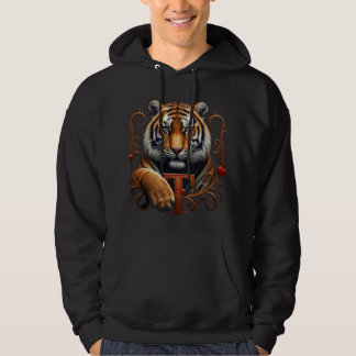 Black Hoodie with Regal Tiger Design