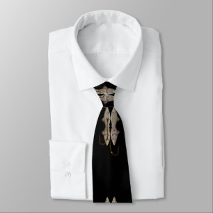 BLACK HOOK KIPPER HERRING FISH NECK TIE