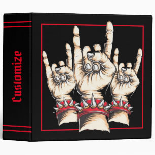 Black Horns Up Binder