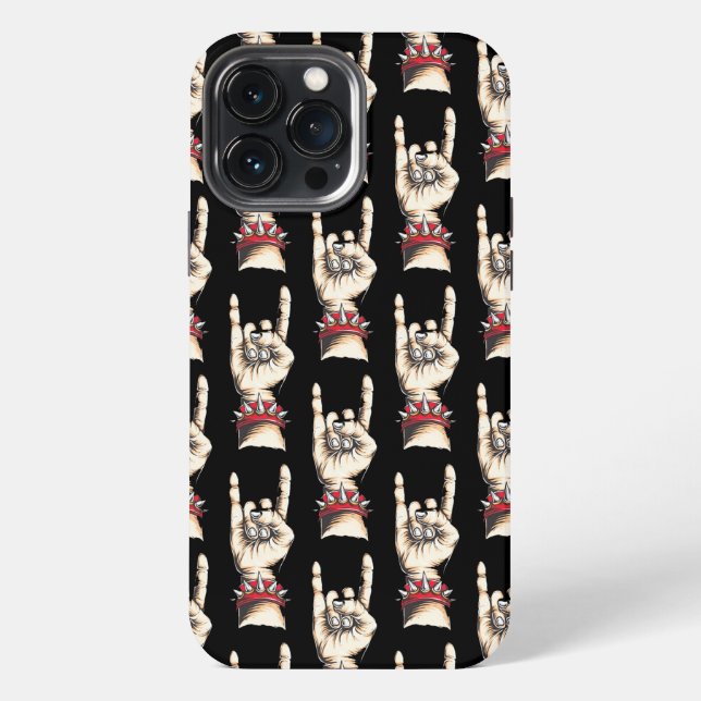 Black Horns Up  iPhone Case (Back)