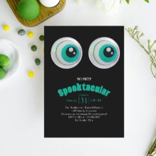 Black Horror Eye Spooktacular Halloween Party Invi Card