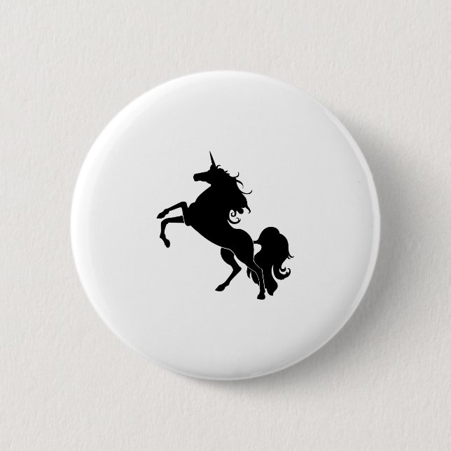 Black Horse 2 Inch Round Button (Front)