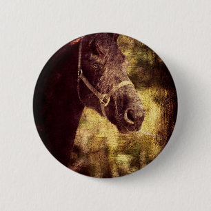 Black Horse 2 Inch Round Button
