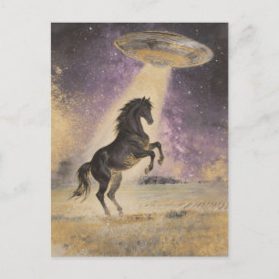 Black Horse and UFO Postcard