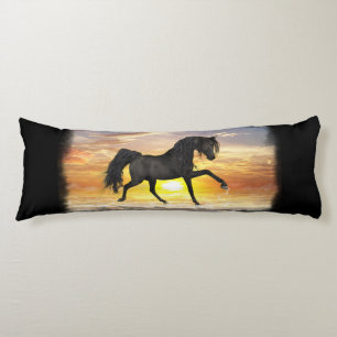 Black Horse Body Pillow 20" x 54", You Customize