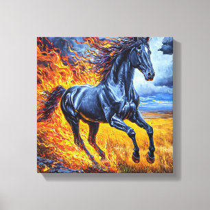 Black Horse Canvas Print
