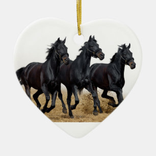 Black horse ceramic ornament