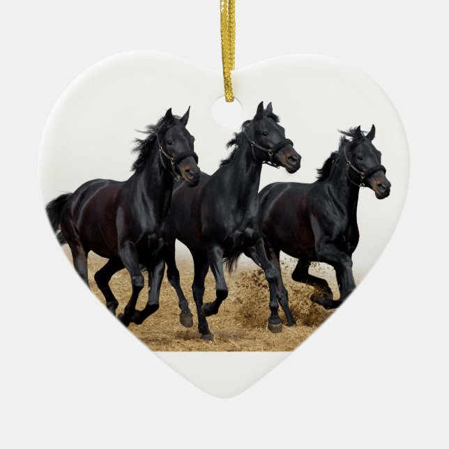 Black horse ceramic ornament (Front)