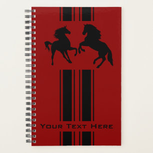 Black Horse Couple Planner Custom Text and Colour