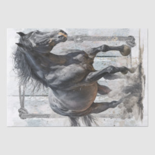 Black Horse Decoupage Tissue Paper