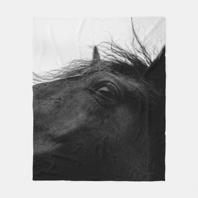 BLACK HORSE FLEECE BLANKET (Front)