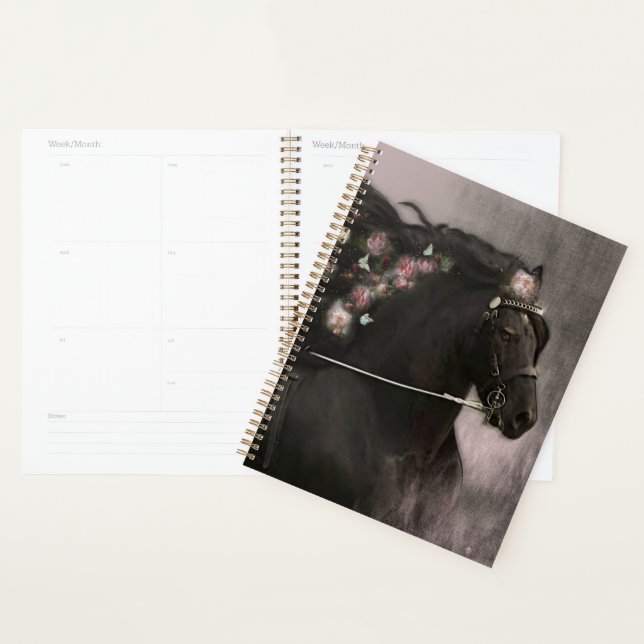 Black Horse Friesian Horse - Calendar, Planner (Display)
