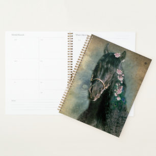Black Horse Friesian Horse - Calendar, Planner