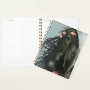 Black Horse Friesian Horse - Calendar, Planner