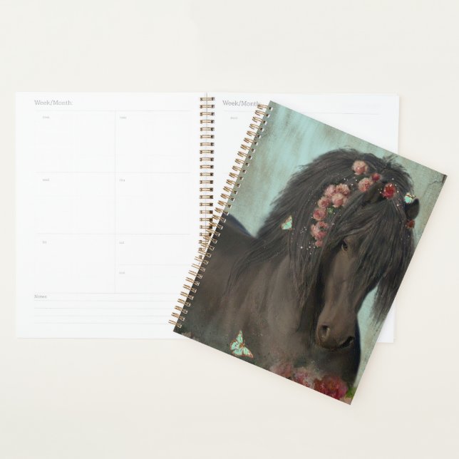 Black Horse Friesian Horse - Calendar, Planner (Display)