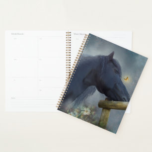 Black Horse Friesian Horse - Calendar, Planner