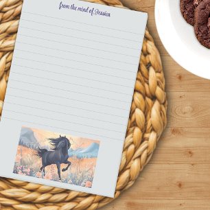 Black Horse Girl Wildflower Personalized Slogan Post-it Notes
