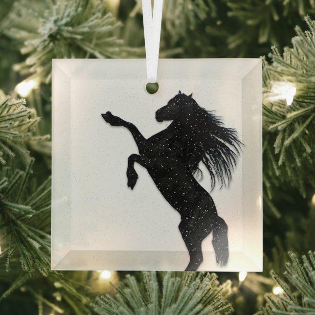 Black horse glass ornament (Insitu)