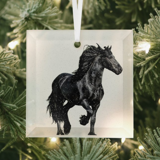 Black horse glass ornament (Insitu)