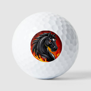🔥 Black Horse Golf Balls Fiery Glowing Eyes Gift