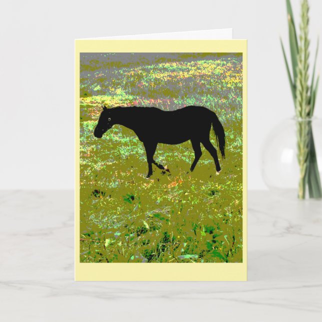 Black horse graphic art card (Front)