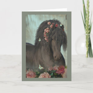 Black Horse - Greeting Card