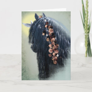 Black Horse - Greeting Card